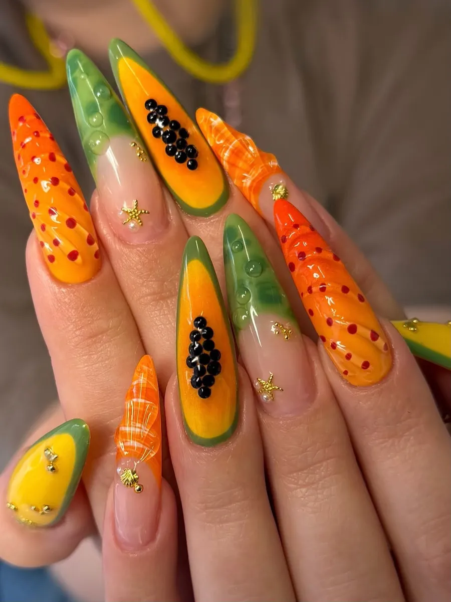 hand-painted tropical fruit by Bria