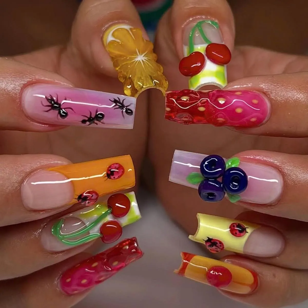 3d fruit and ladybugs by Dani
